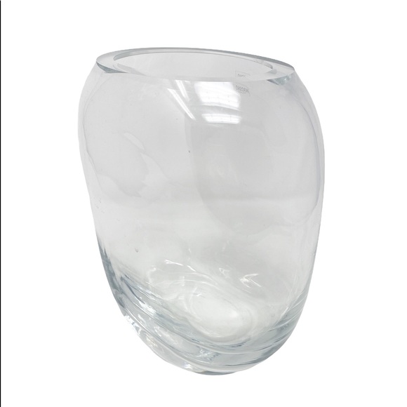 Krosno Accents Krosno Poland Oval Heavy Thick Clear Glass Vase